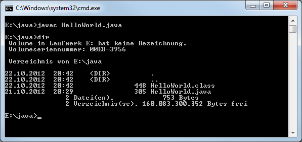 Java 7 richtig installiert ist (javac kompilieren)