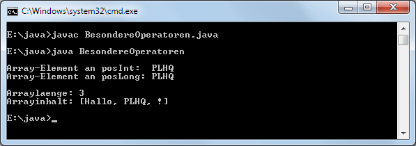 Java Array-Zugriff-Operator Beispiel