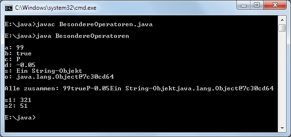 Java String-Verkettung-Operator Beispiel