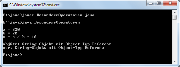 Java type-cast-Operator Ausgabe