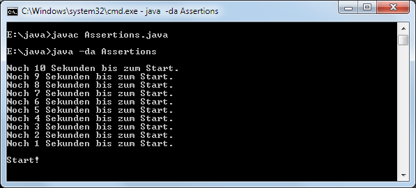 Java Assertions deaktiviert