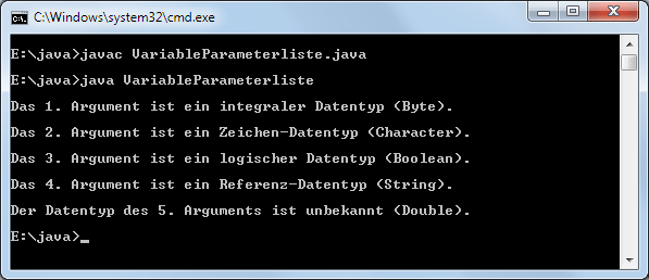 Java Variable Parameterliste Beispiel