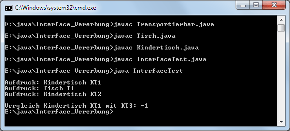 Java Interfaces Vererbung