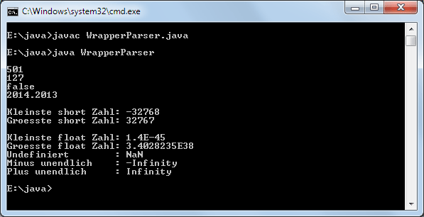 Java Wrapper Klassen Parsen