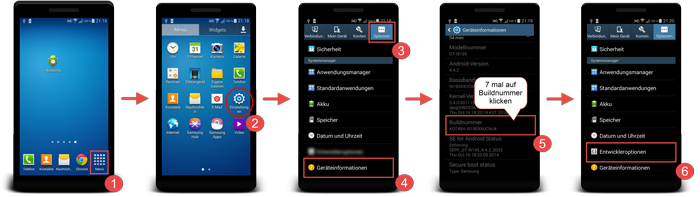 Android Entwickleroptionen aktivieren