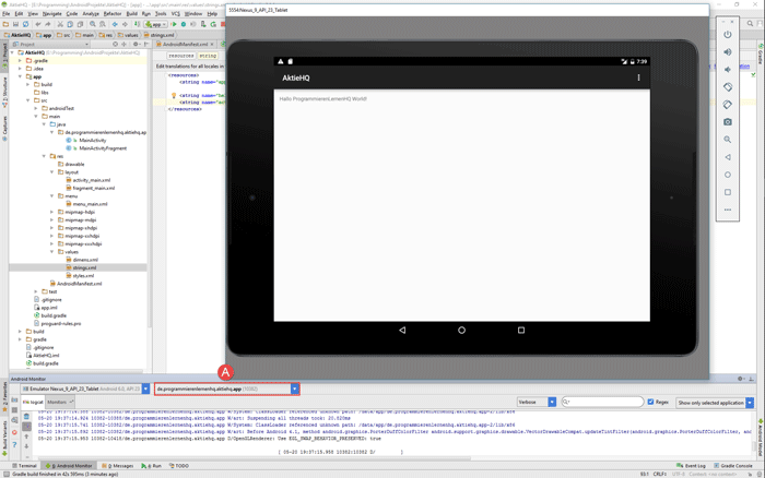 android studio project avd app