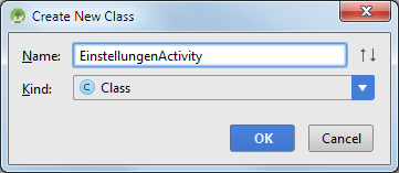 android settings class name