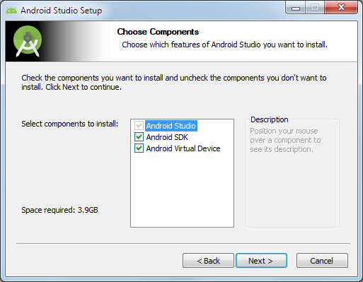 android studio choose components