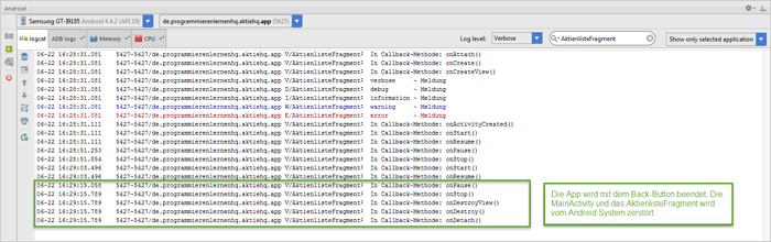 android fragment lifecycle test