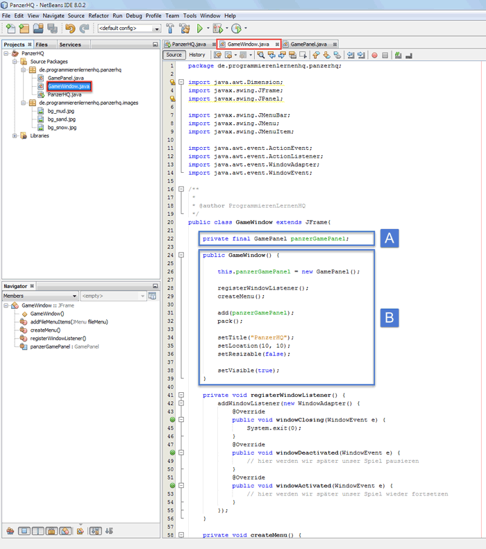 java spiel class gamewindow k3