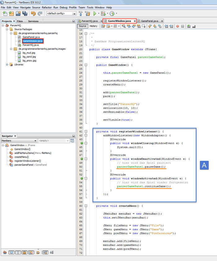 java spiel class gamewindow k4