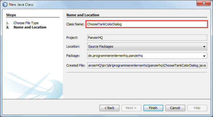 java spiel class choosetankcolordialog name