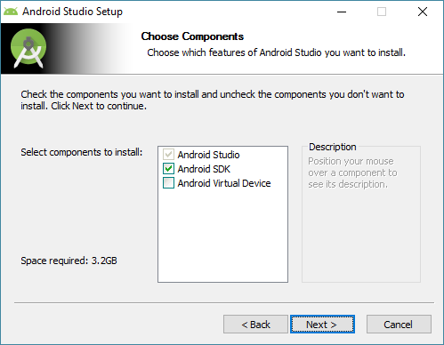 android studio choose components